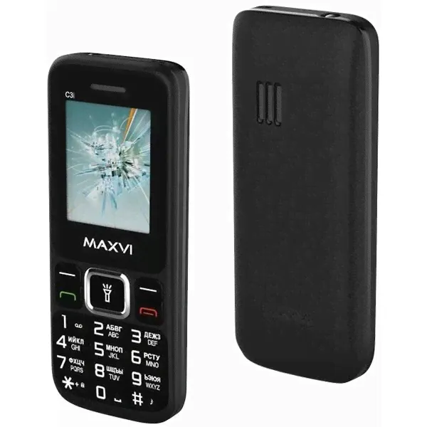 MAXVI Телефон MAXVI C3I BLACK кэшбэк