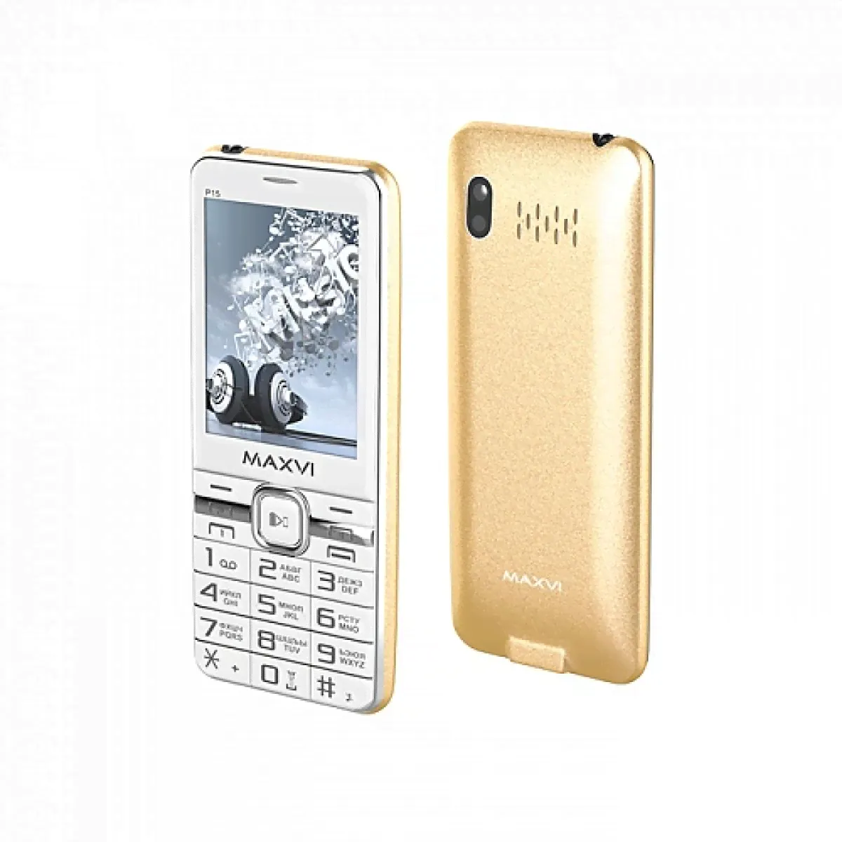 Телефон MAXVI P15 White|Gold-0