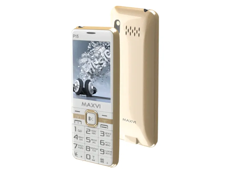 Сотовый телефон Maxvi P15 White Gold, P15