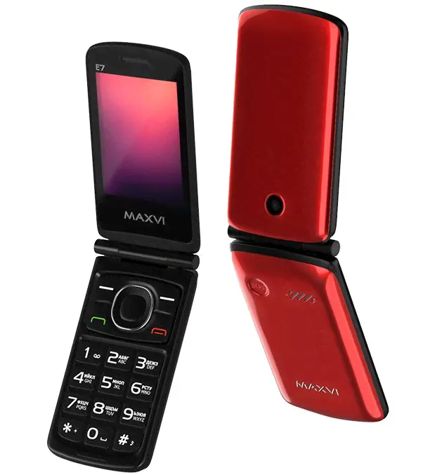 Мобильный телефон кнопочный Мобильный телефон кнопочный MAXVI E7 Red-0
